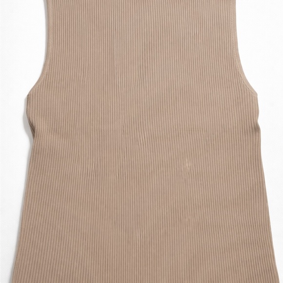Abercrombie And Fitch Wide Rib Slash Top Beige Medium - Picture 6 of 6